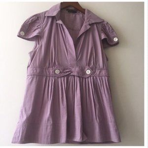 BCBGMaxAzria cap sleeve, gathered blouse A23